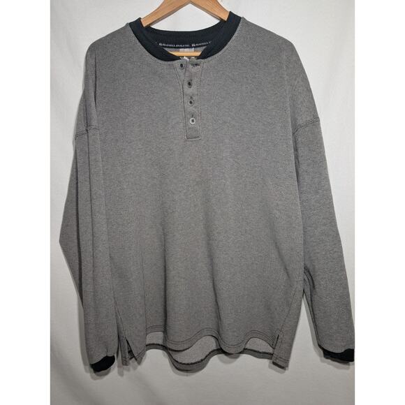 Russell Athletic Mens Thermal Waffle Long Sleeve Henley Sweatshirt Sz XL USA - Picture 1 of 9